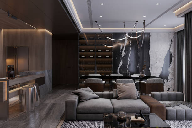 istock Modern Elegance Open Concept Living Room Interior in a New Luxury Home 2157388526