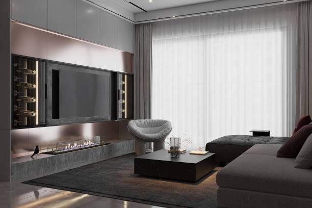 istock A large spacious living room in a modern style. 2157388883