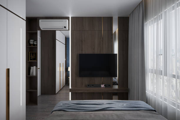 istock Create a Chic and Contemporary Bedroom with, a panoramic window. 2157389567