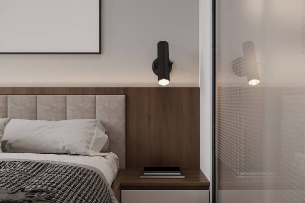 istock 3D rendering, clean and tidy Nordic style bedroom design 2157389657