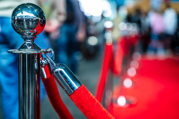 istock Fencing at an event. Red carpet, vip, celebrity concept. 2157389871