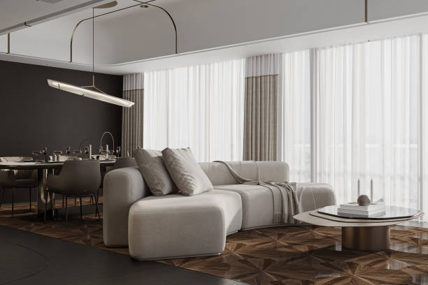 istock Interior of Clean and Bright Modern Living Room 2157390105