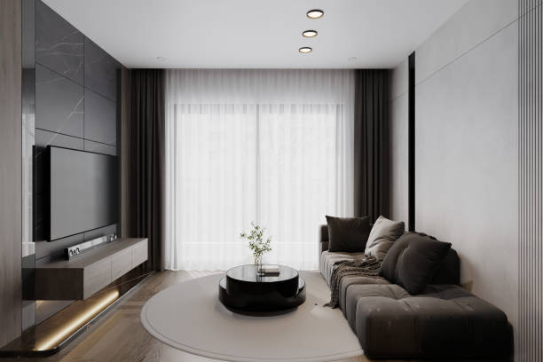 istock Contemporary interior featuring stunning curtains accentuating the window. 2157390338