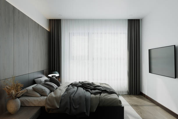 istock Sunlight comes into the Modern bedroom. 2157390489