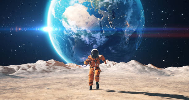 istock Young Astronaut in Space Suit Confidently Running On An Alien Planet. 2157392943