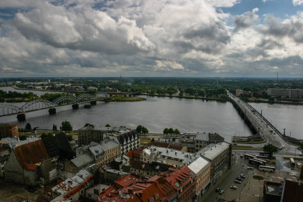 Riga city Latvia aerial view