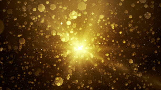istock Luxury particles with a circle shape Bright golden bokeh effect with a radiant light burst, ideal for festive, celebratory, or magical backgrounds, 3d rendering 2157397352