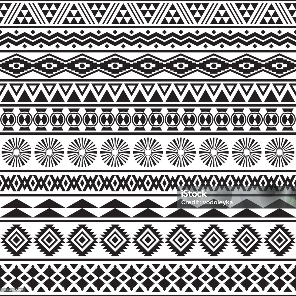 Native Aztec Modern Aztec Seamless Blackwhite Pattern Native American Background Stylish ...