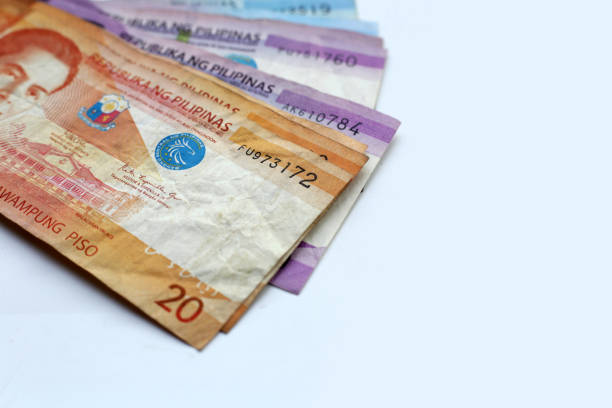 istock Philippine money, Banknotes on white background. 2157397436