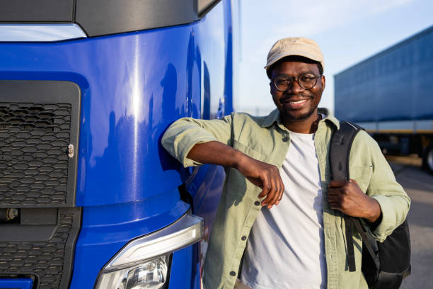 istock Truck driver happy to work. 2157399299