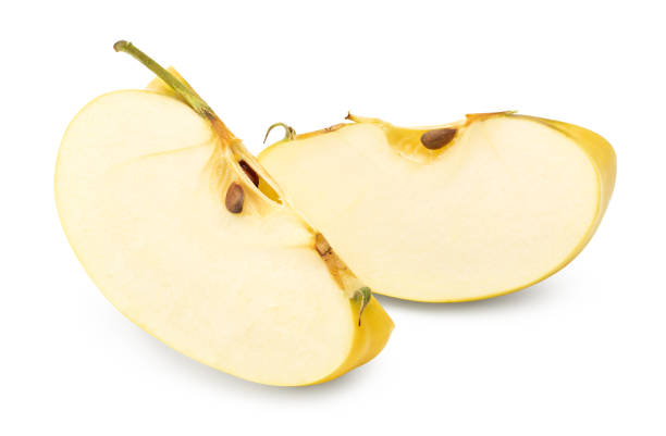 yellow ripe apple with cinnamon on the table, cooking ingredients