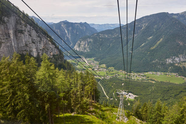 istock Cable car to Five fingers viewpoint. Hallstater lake. Austria 2157403190