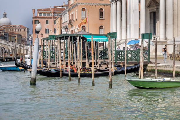 Beautiful old buildings along the waterfront. Travel and tourism in Venice, Italy, Europe.