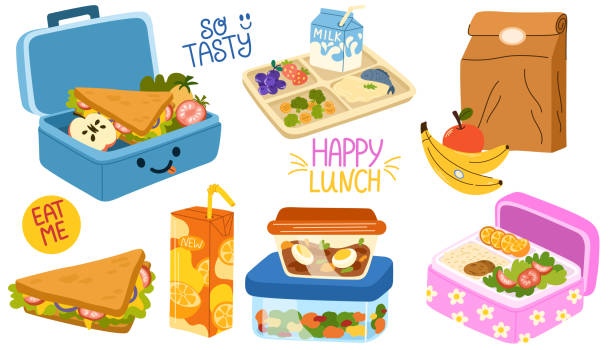 1969_lunch_set - bữa ăn trưa hình minh họa sẵn có