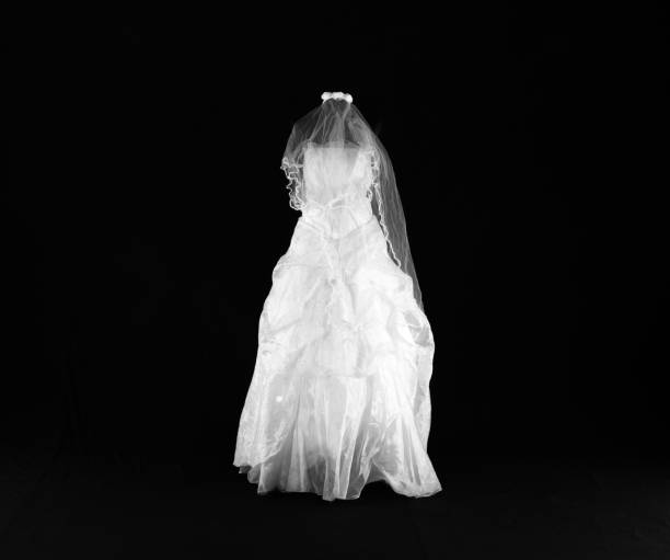 istock white wedding dress isolated on black background 2157410722