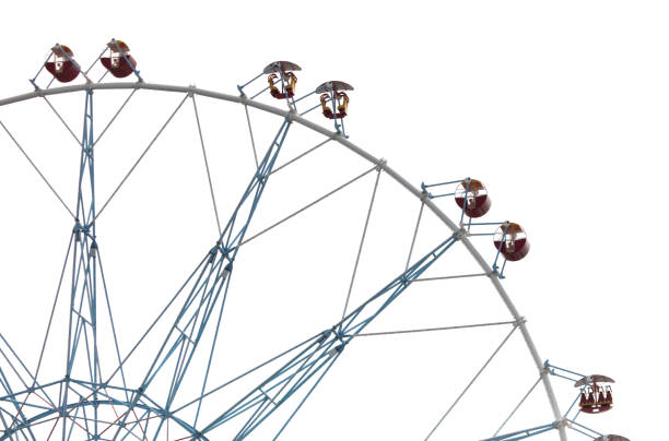 Ferris wheel attraction isolated white background.