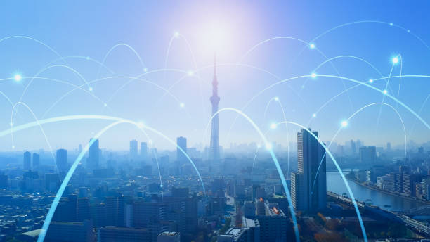 istock Smart city and communication network concept. 5G. IoT (Internet of Things). Telecommunication. 2157420325