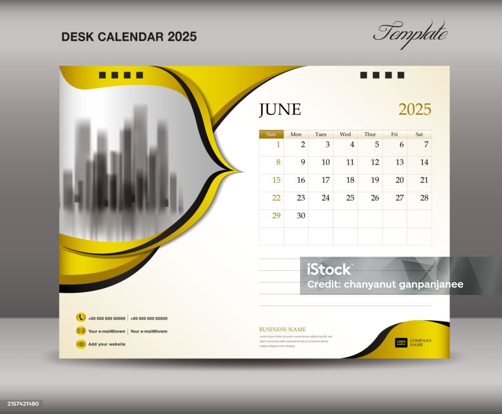 Calendar 2025 Template On Gold Backgrounds Luxurious Concept June 2025 ...