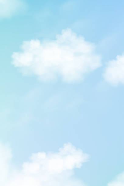 istock Sky Blue with clouds background,Vertical Vector Cartoon 3D Sky Cloudy Altostratus with Day light in Winter,Illustration banner for Spring, Summer spring in the morning.Backdrop Nature Landscape 2157422422
