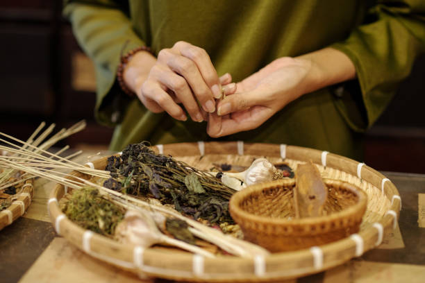 istock Pharmacist Choosing Herbs For Traditional Chinese Treatment 2157426385