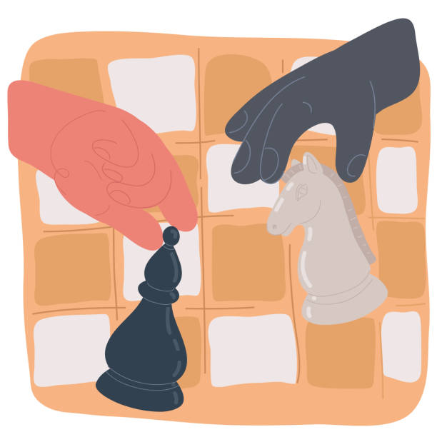 istock Vector illustration of Banner template with hand holding chess piece. 2157427977