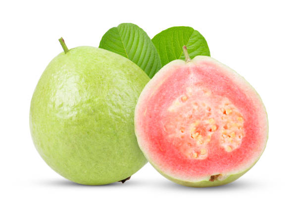 istock pink guava isolated on white background 2157428324