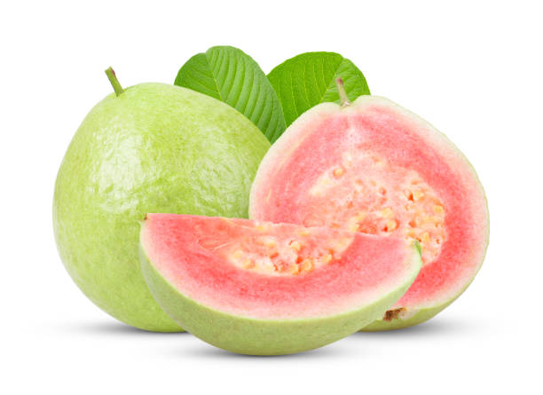 istock pink guava isolated on white background 2157428367
