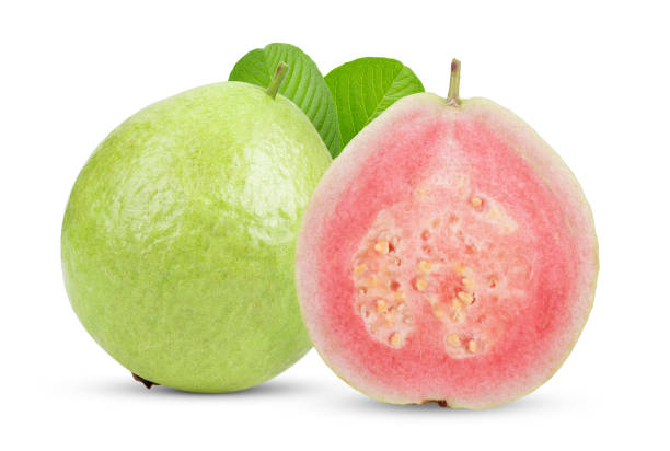 istock pink guava isolated on white background 2157428609