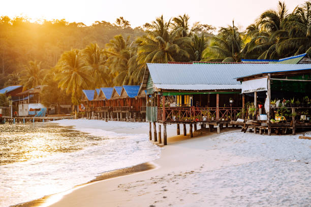 istock Beachfront Huts at Sunset on Koh Rong, Cambodia 2157433055