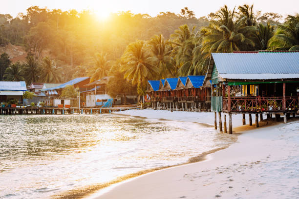 istock Beachfront Huts at Sunset on Koh Rong, Cambodia 2157433069
