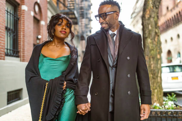 istock Elegant Couple Going to Opera in Manhattan Evening 2157433381