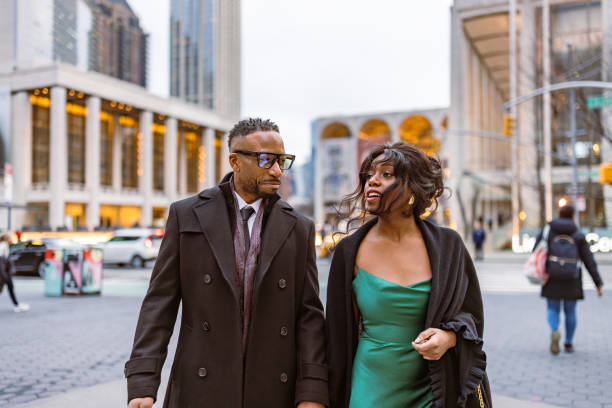 istock Elegant Couple Heading to Manhattan Opera in Evening 2157433408