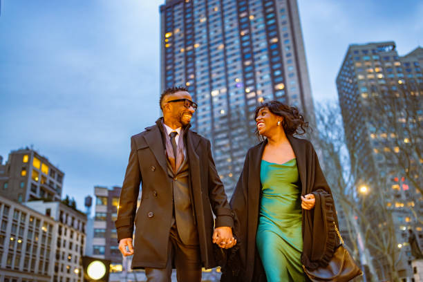 istock Elegant Couple Going to Evening Opera in Manhattan 2157433420