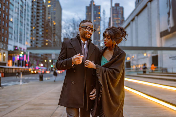 istock Elegantly Dressed Couple Heading to Opera in Manhattan, NYC 2157433423