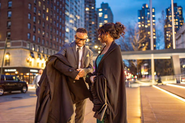 istock Elegant Couple Going to Opera in Manhattan at Dusk 2157433440
