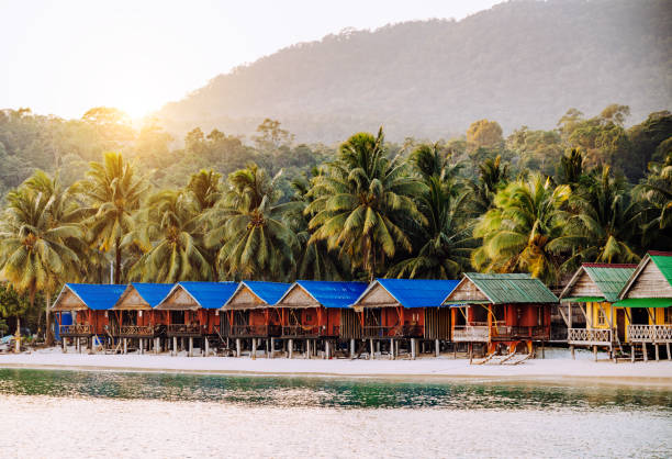 istock Beachfront Huts at Sunset on Koh Rong, Cambodia 2157437772