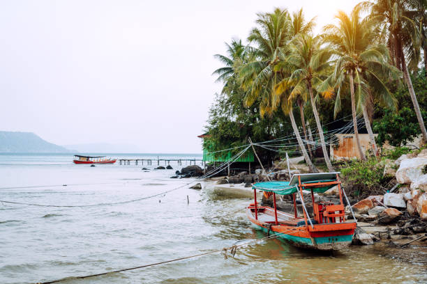 istock Wooden Boat Docked in Koh Rong, Cambodia 2157441458