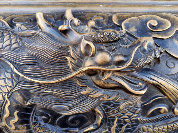 istock Bronze dragon at Lengyan Temple, Yingkou, Liaoning 2157441563