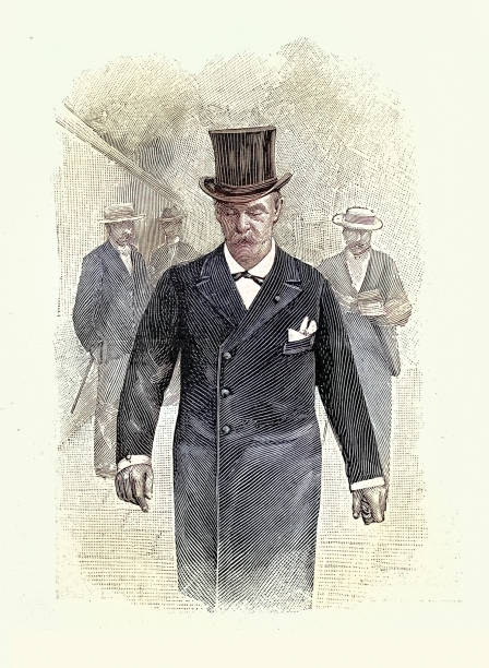 French history, Mature man wearing Top het and Overcoat, Affair Dreyfus affair. The Rennes trial (Ille-et-Vilaine). 1899 Jean Casimir-Perier,