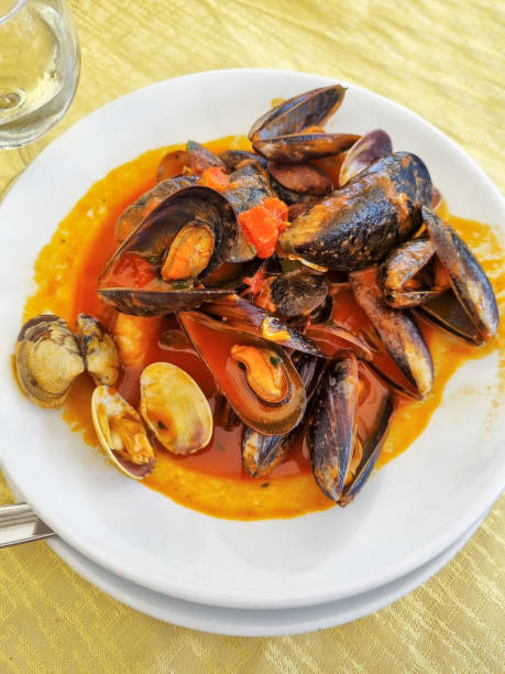 istock Mussels in a tomato sauce in Italian style 2157443256