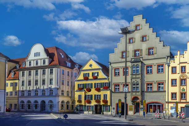 Historic houses on Arnulf Square in Regensburg, Germany