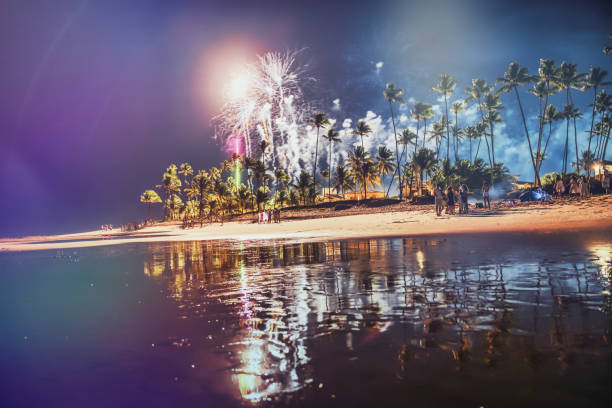 istock sparklers at guarajuba beach at blue hour 2157447188