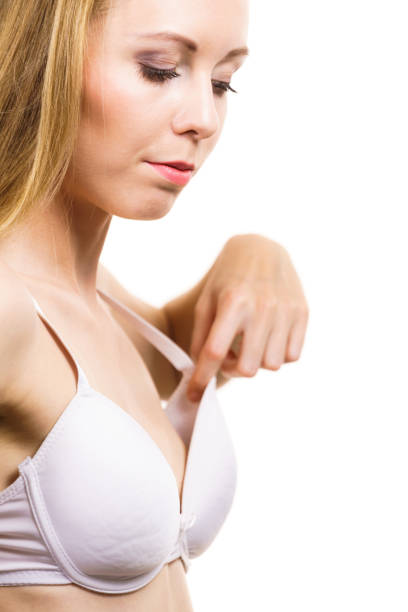 istock Female wearing too big bra 2157453526