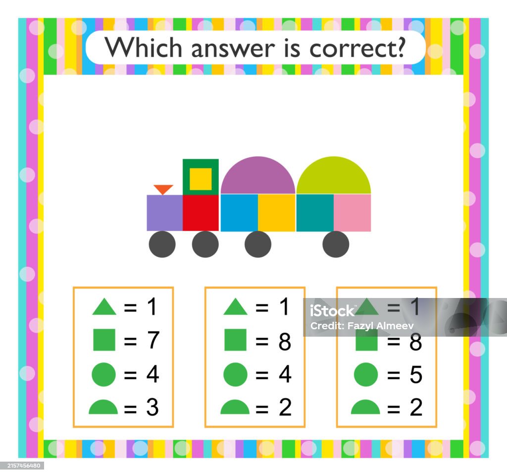 Conversion Math Cartoon Math Activity For Kids Cartoon Train Stock Illustration - Download ...