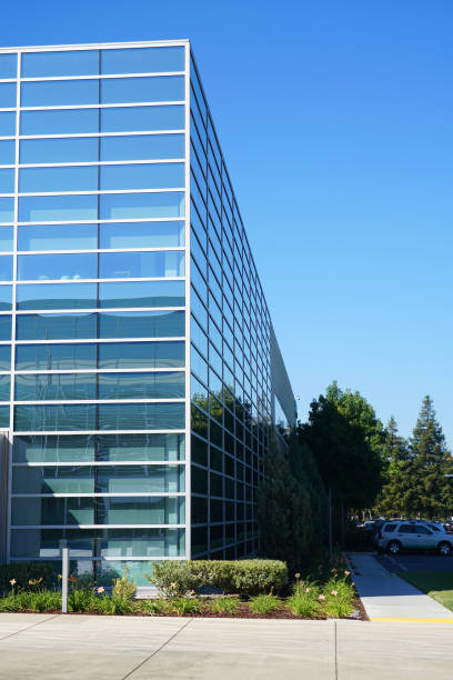 istock close up on modern company building exterior with blue glass 2157459617