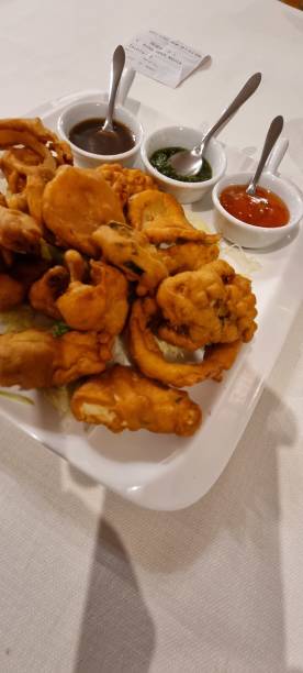 istock Indian pakora platter with dipping sauces 2157465083