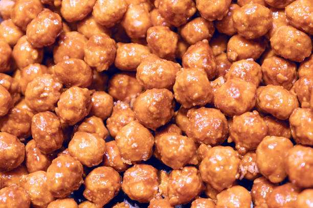 Pile of peanut balls in sugar