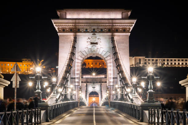 istock The historic Chain Bridge illuminated at night in Budapest 2157467324