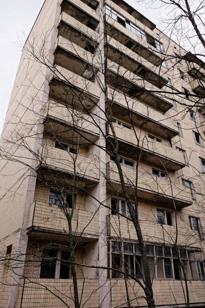 istock Trees in the foreground partially obscure a large, multi-story building. 2157467381