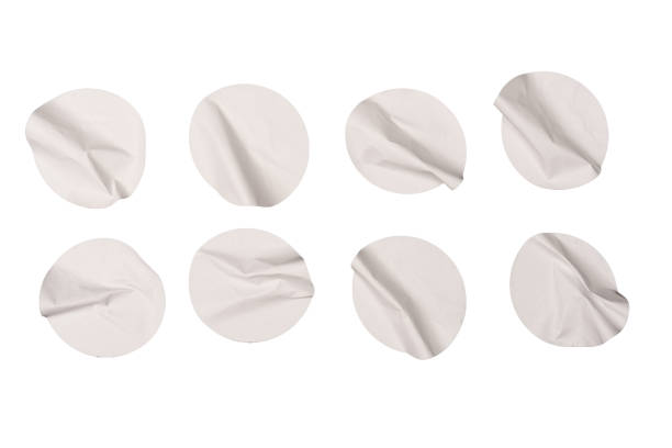istock Round white stickers, blank tags labels isolated on a white background. 2157468823